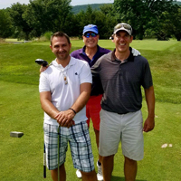 Photo of Rifici, Rotolo, and Merlino at golf fundraiser